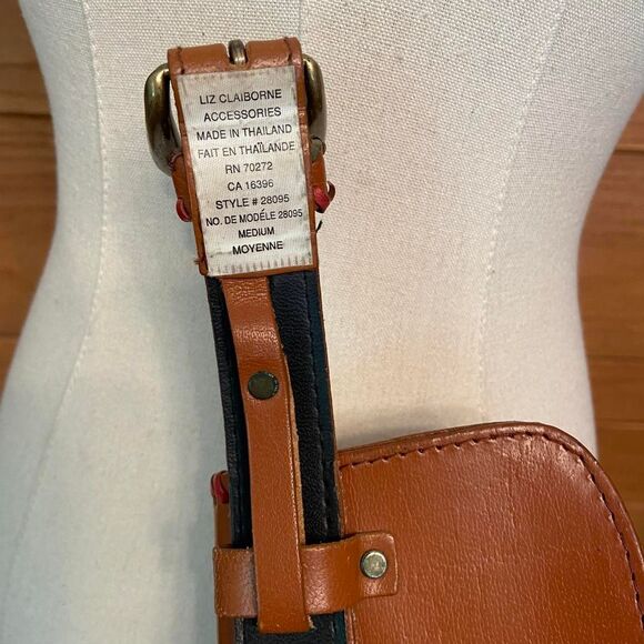 Vintage 80s 90s Liz Claiborne fanny pack faux leather belt main image 5